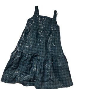 Lilou girls sz 10 blue black plaid NWT tiered prep jumper dress midi fun holiday